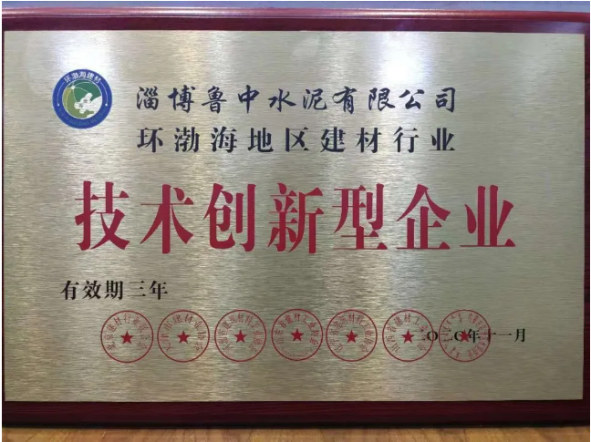 鲁中水泥荣获技术创新型企业荣誉称号95