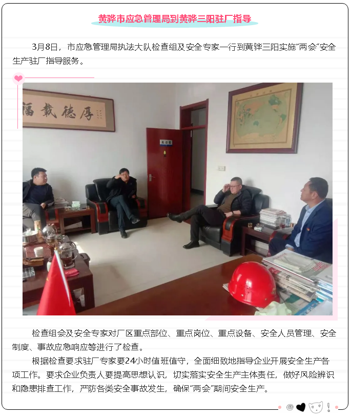 黄骅市应急管理局到黄骅三阳驻厂指导85