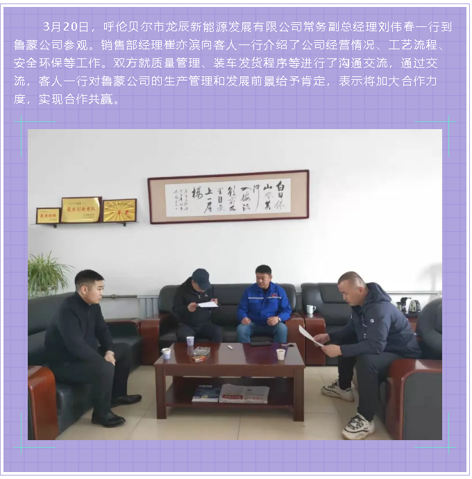 龙辰新能源公司到鲁蒙公司参观调研20