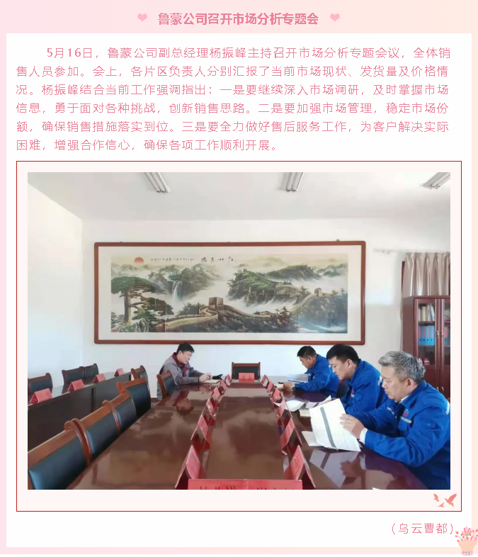 鲁蒙公司召开市场分析专题会1