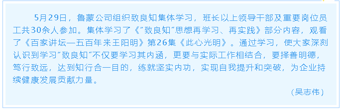 鲁蒙公司组织致良知集体学习10