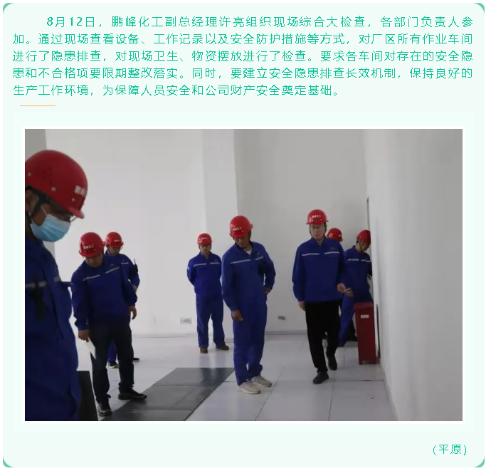 鹏峰化工组织现场综合大检查19