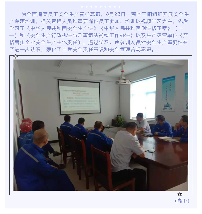黄骅三阳组织安全专题培训91