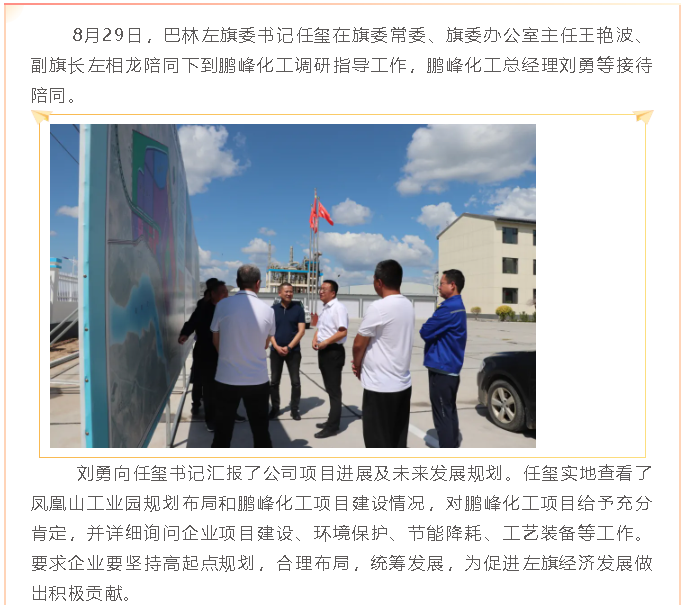 巴林左旗委书记任玺到鹏峰化工调研15
