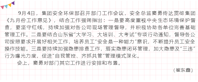 集团安环部召开工作会议13