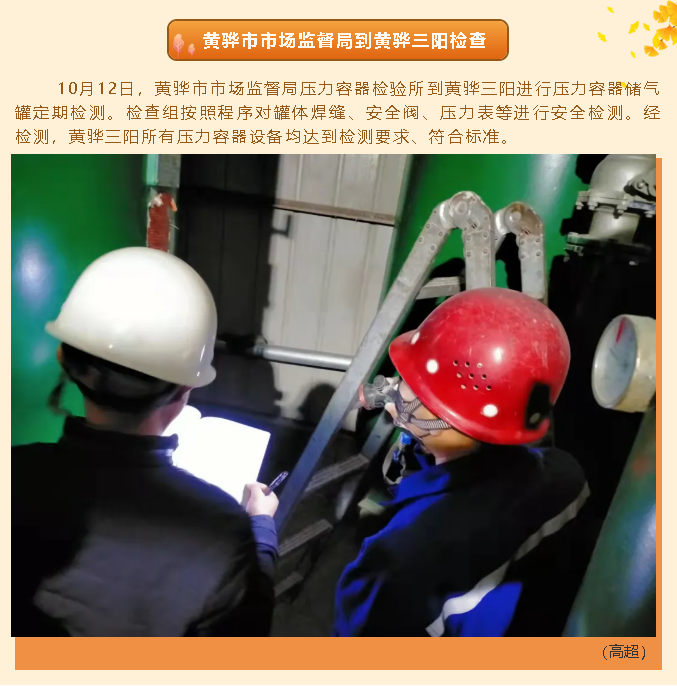黄骅市市场监督局到黄骅三阳检查30