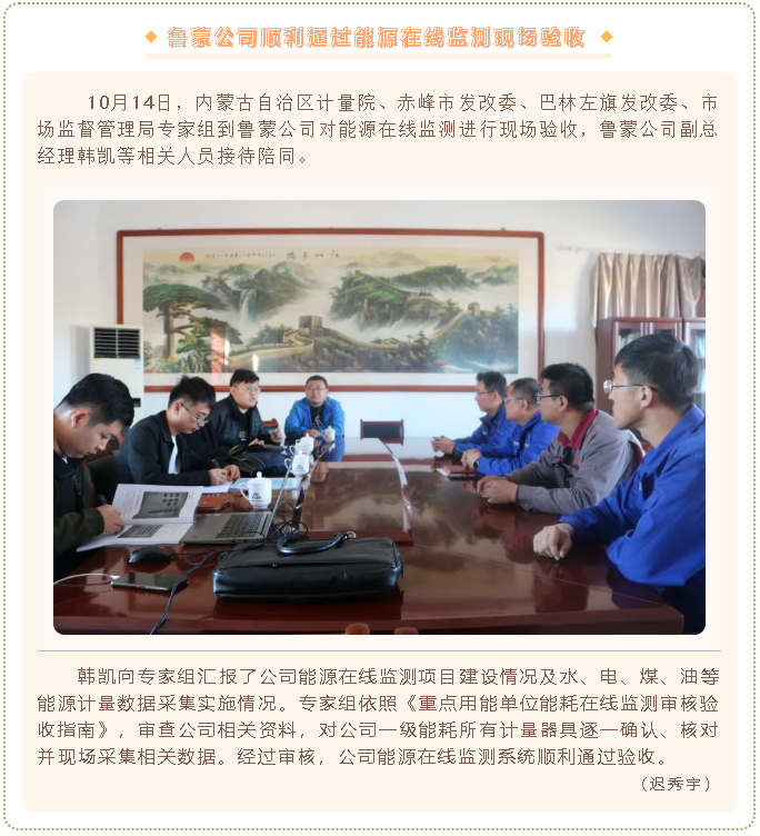 鲁蒙公司顺利通过能源在线监测现场验收68