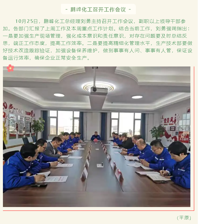 鹏峰化工召开工作会议98