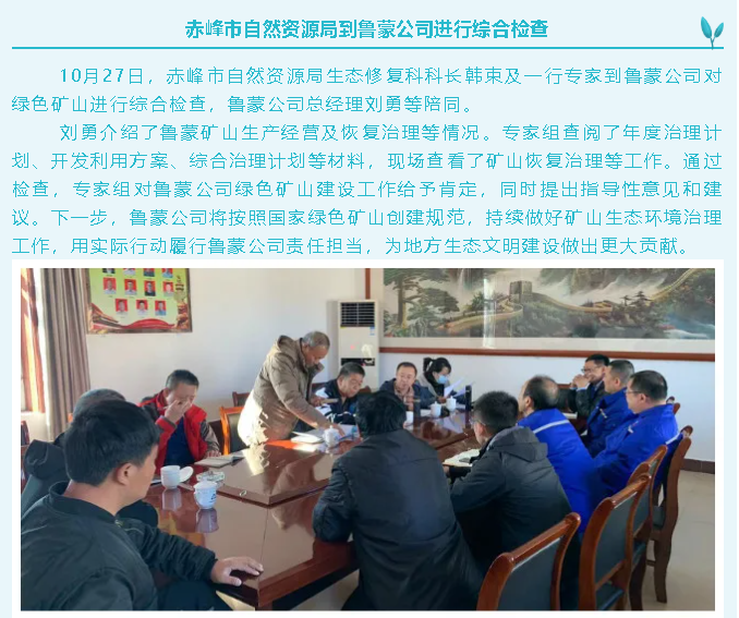 赤峰市自然资源局到鲁蒙公司进行综合检查86