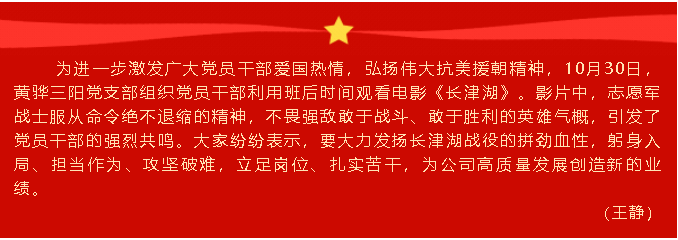 忆峥嵘岁月 强使命担当  ——黄骅三阳党支部组织《长津湖》观影活动15