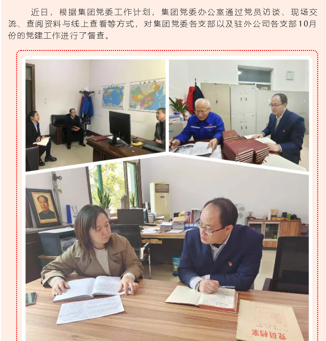 集团党委办开展十月份党建工作督查73