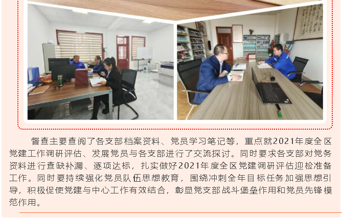 集团党委办开展十月份党建工作督查73