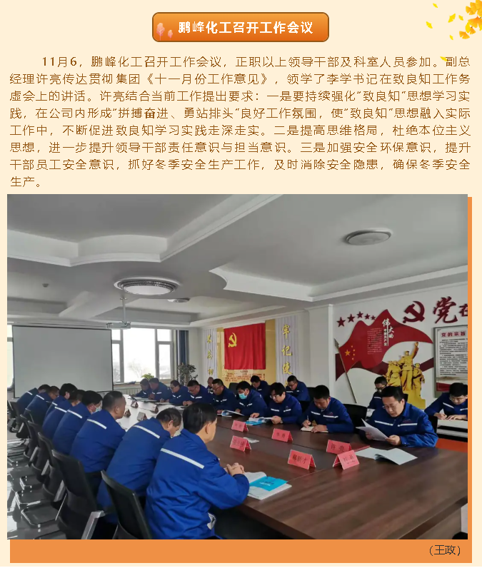 鹏峰化工召开工作会议58