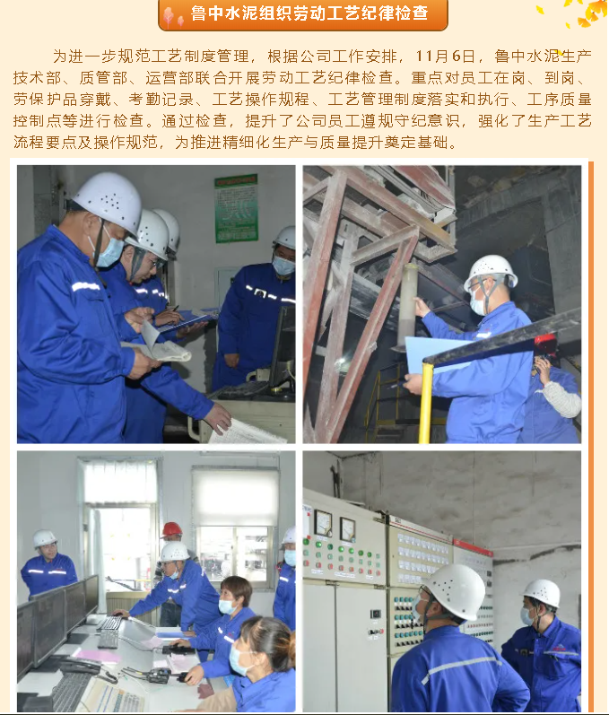 鲁中水泥组织劳动工艺纪律检查9