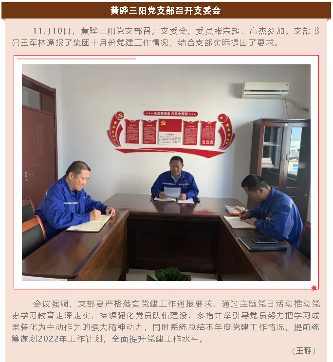 黄骅三阳党支部召开支委会55