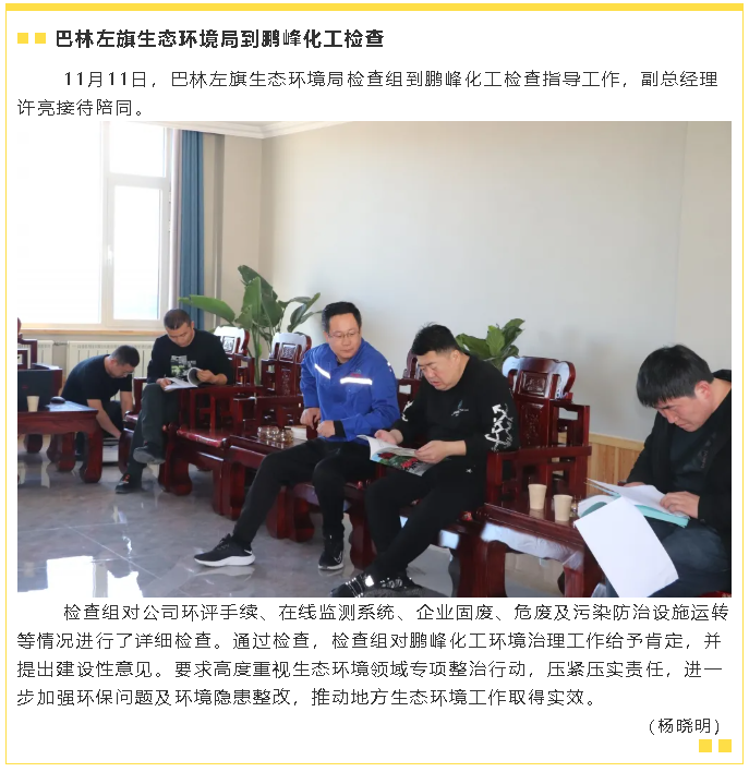 巴林左旗生态环境局到鹏峰化工检查27